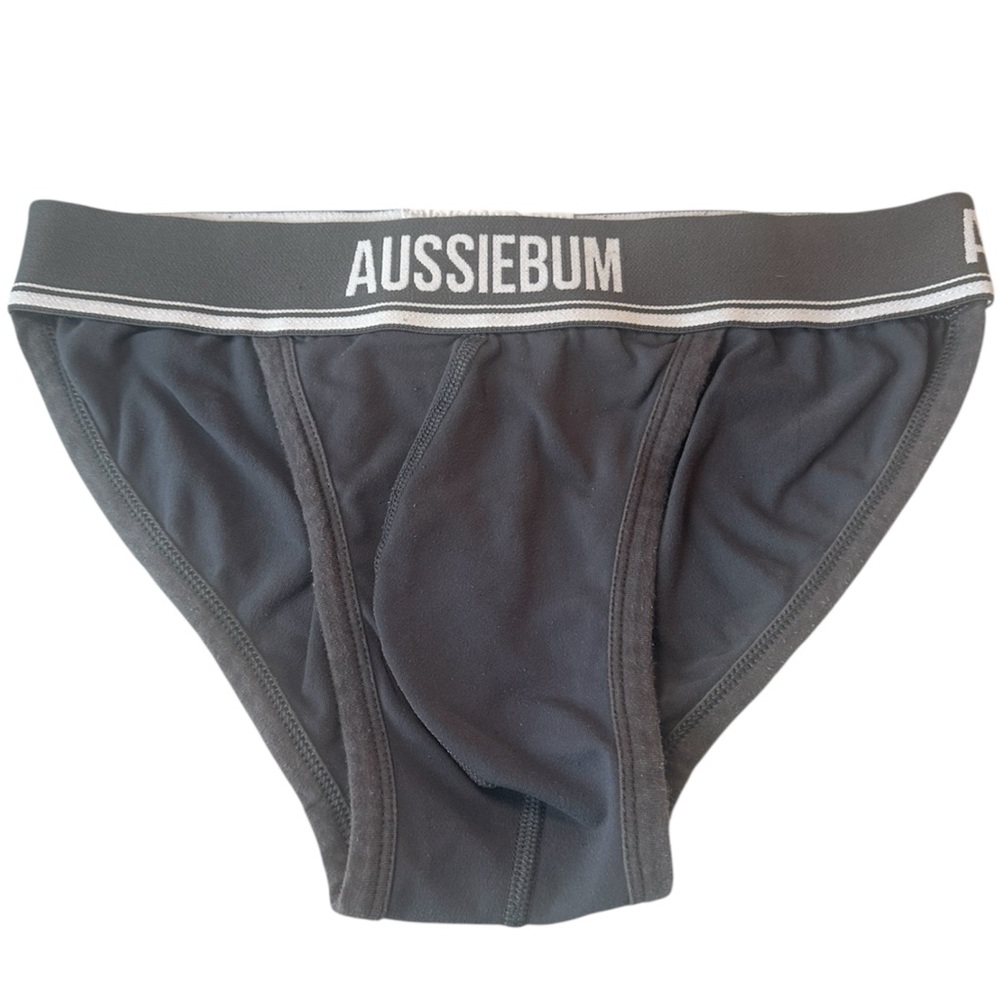 AussieBum Men's Gray Victory Briefs Underwear Low Rise Pouch Size Small